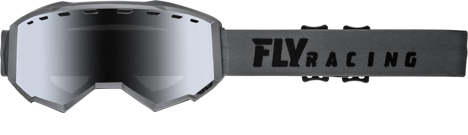 FLY RACING Focus Youth Snow Goggle Grey W/Silver Mirror Smoke Lens FLD-002