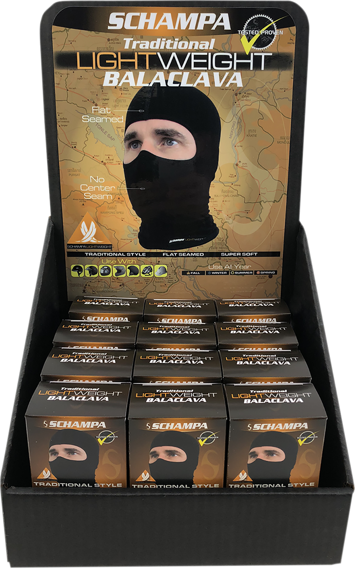 SCHAMPA & DIRT SKINS Silk Balaclava - Lightweight - 12 Pack BLCLV027-12PACK