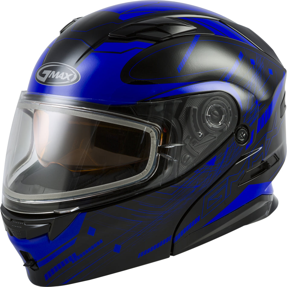 GMAX Md-01s Modular Wired Snow Helmet Black/Blue Lg G2011216D TC-2-ECE