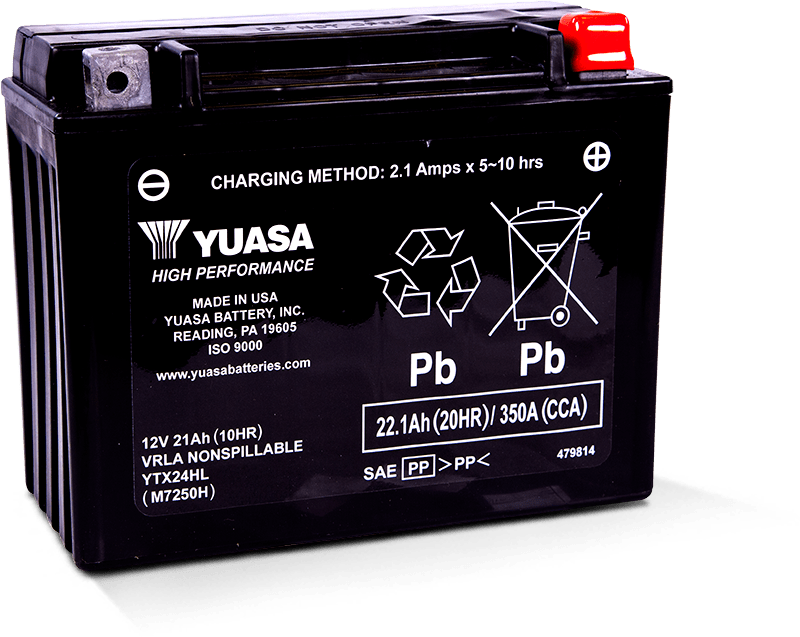 Yuasa YTX24HL Maintenance Free AGM 12 Volt Battery YUAM7250H