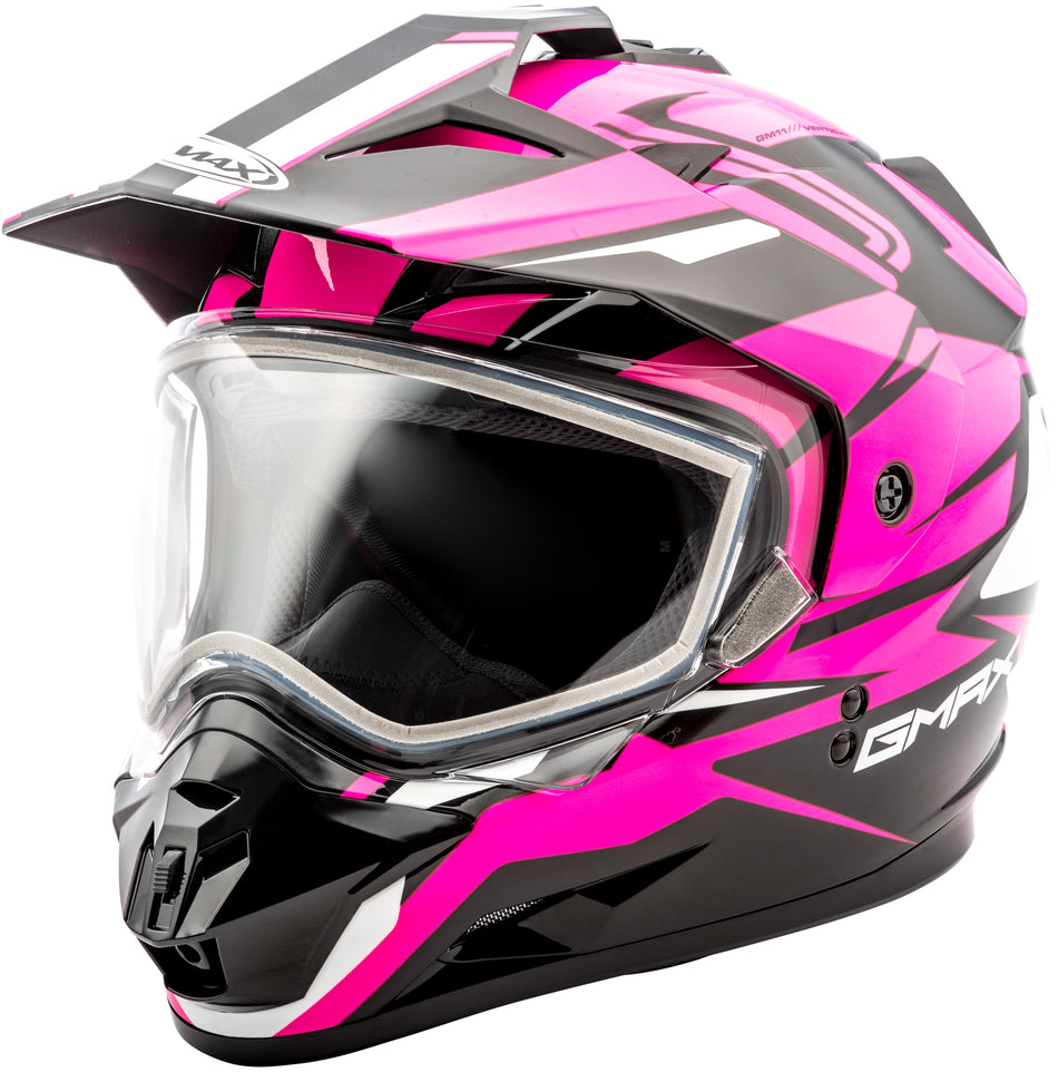 GMAX Gm-11s Dual-Sport Vertical Snow Helmet Blk/Neon Pink Xs G2111403 TC-14