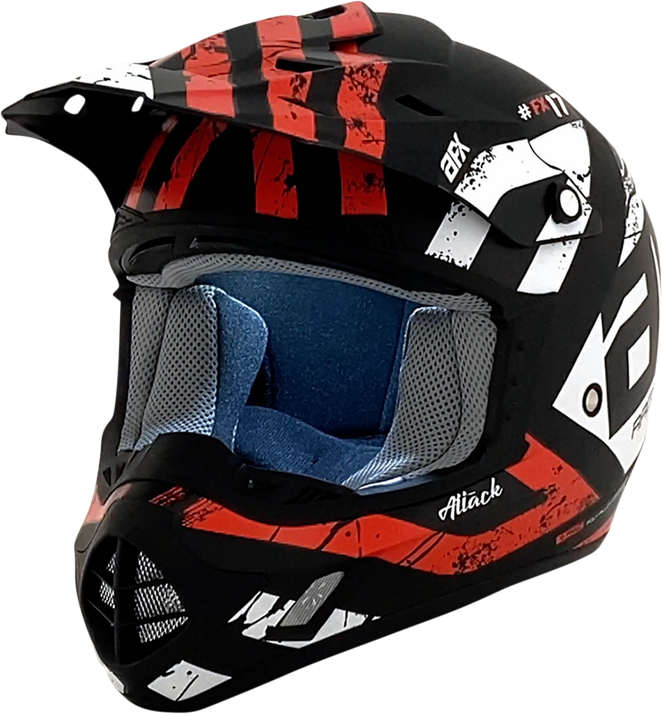 AFX FX-17 Helmet - Attack - Matte Black/Red - Large 0110-7151
