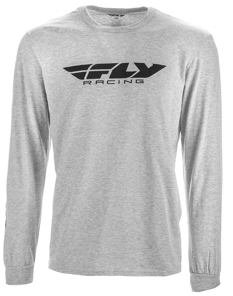 FLY RACING Fly Corporate L/S Tee Grey Heather Lg 352-4149L