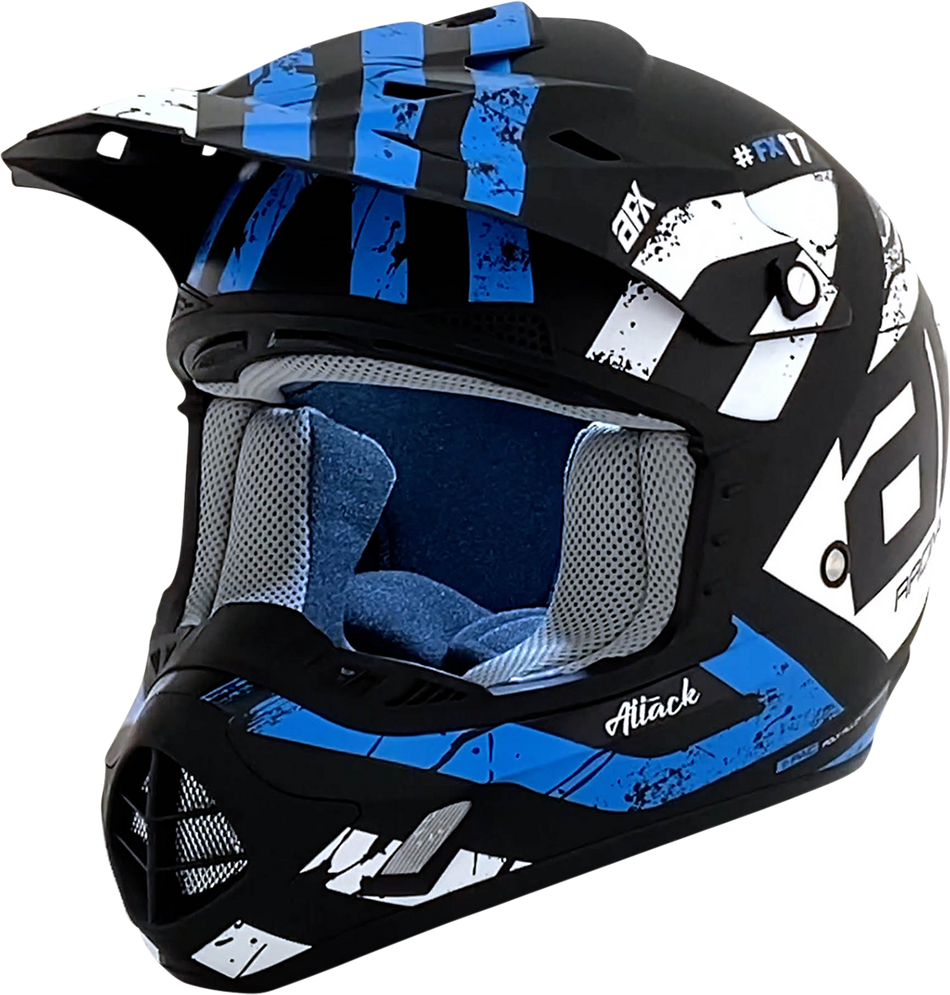 AFX FX-17Y Helmet - Attack - Matte Black/Blue - Large 0111-1410