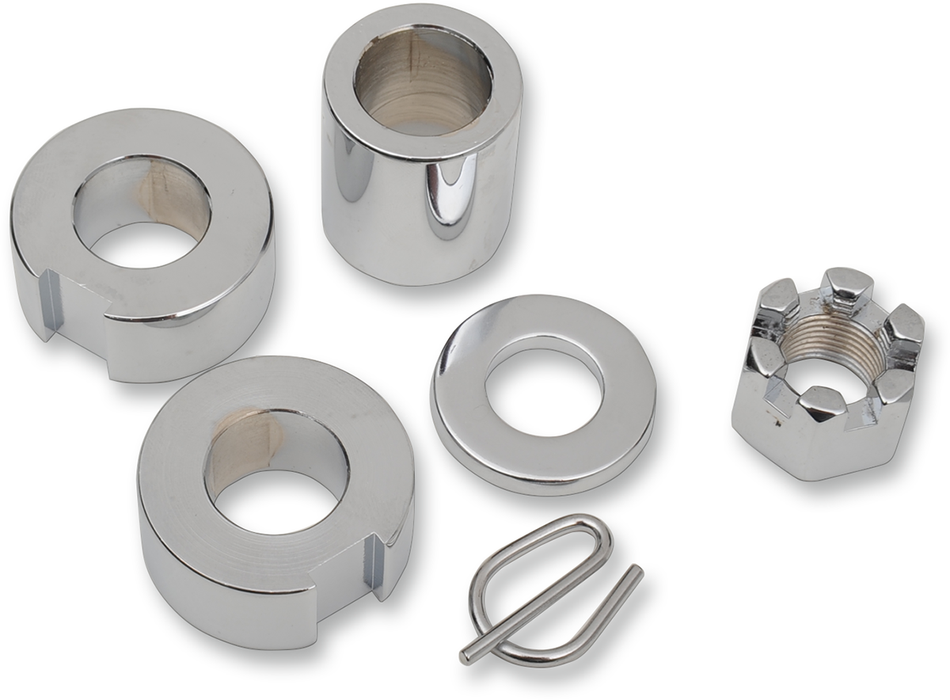 COLONY Axle Nut with Spacer - Chrome - Kit 9810-4