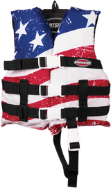 AIRHEAD SPORTS GROUP Chaleco PFD para niños con estrellas y rayas - Rojo/Blanco/Azul 30098-02-A-US 