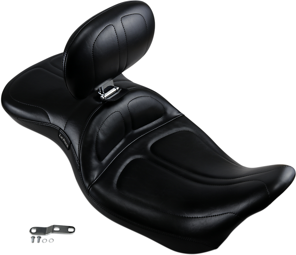 LE PERA Maverick Seat - With Backrest - Stitched - Black - FL '08-'22 LK-957BR