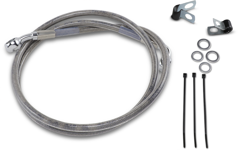 DRAG SPECIALTIES Brake Line - Front - +2" - Stainless Steel 640113-2