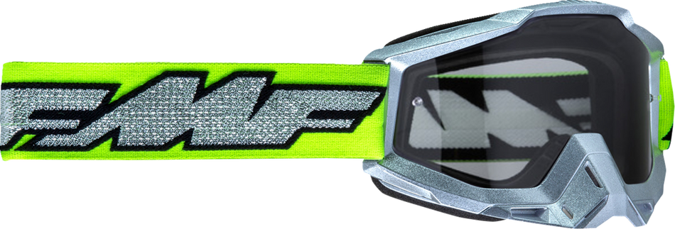 FMF PowerBomb Goggles - Rocket - Silver Lime - Clear F-50036-00011 2601-3292