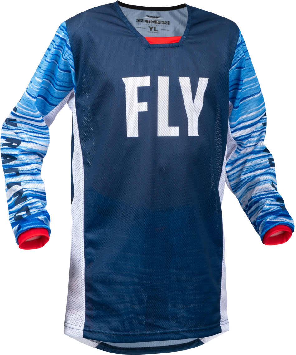 FLY RACING Youth Kinetic Mesh Jersey Red/White/Blue Yl 376-334YL