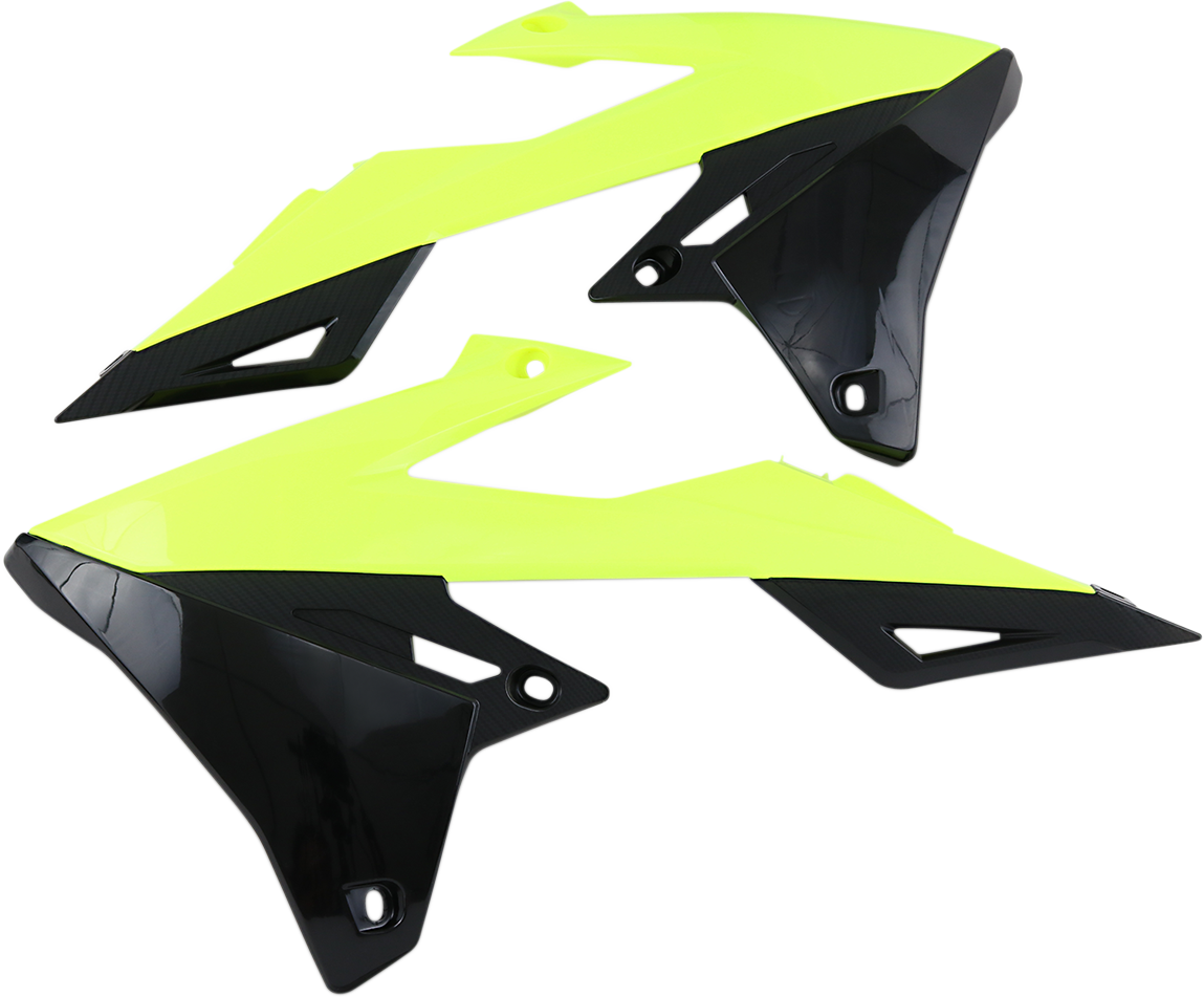 UFO Radiator Shrouds - Black/Fluorescent Yellow SU04941-DFLUU