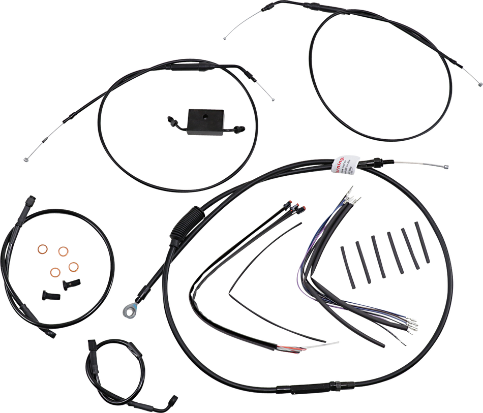 BURLY BRAND Handlebar Cable and Brake Line Kit - Extended - Sportsters - 14" T-Bar Handlebars - ABS B30-1267