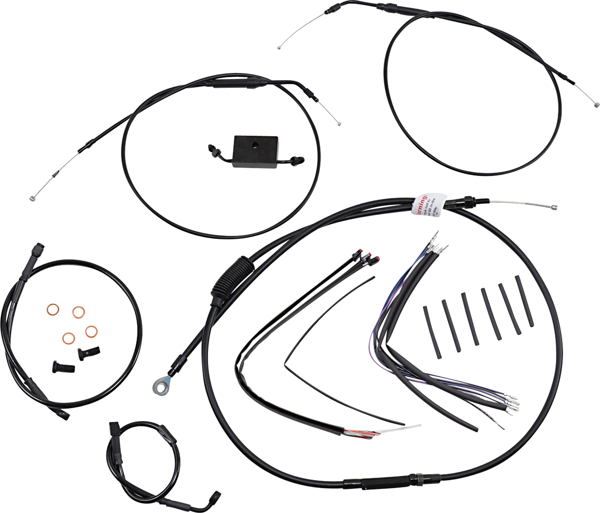 BURLY BRAND Handlebar Cable and Brake Line Kit - Extended - Sportsters - 14" T-Bar Handlebars - ABS B30-1267