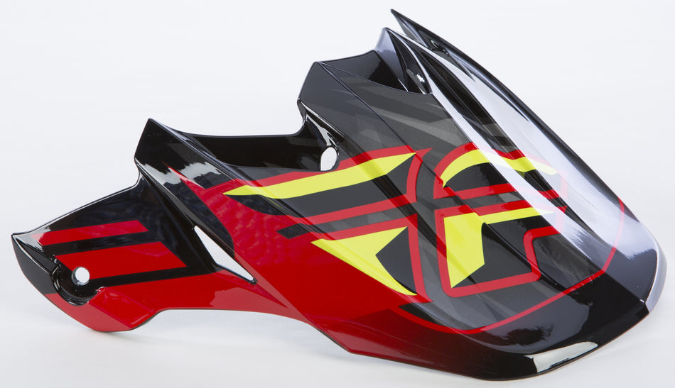 FLY RACING F2 Carbon Shorty Helmet Visor Black/Red/Lime 73-4617