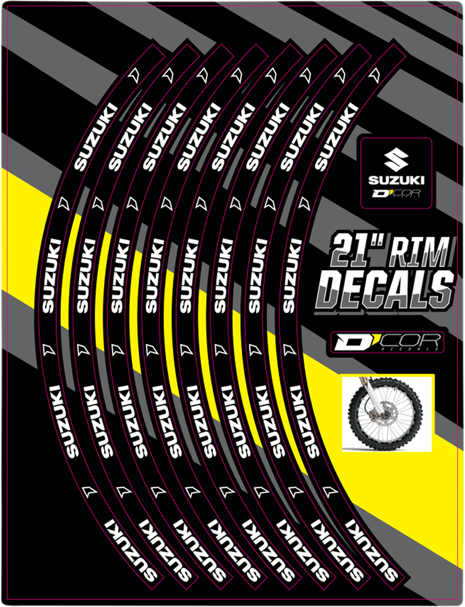 D'COR VISUALS Rim Decal - Suzuki Logo - 21" Front 40-80-206