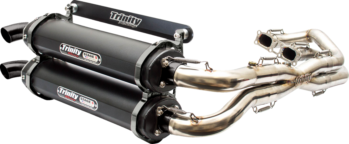 TRINITY RACING Stage 5 Dual Exhaust - Cerakote Black TR-4119D-C2