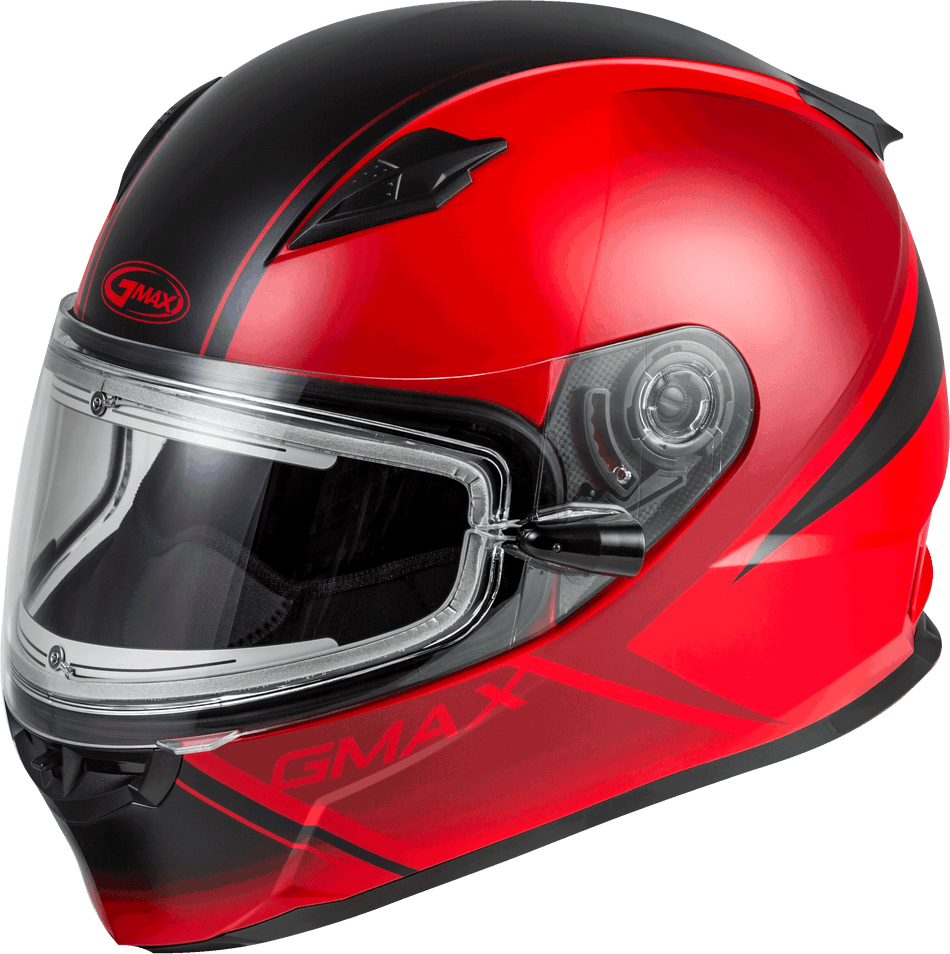 GMAX Ff-49s Hail Snow Helmet W/Elec Shield Matte Red/Black Lg G4491036
