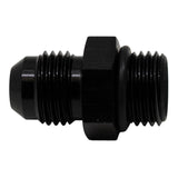 DeatschWerks 6AN ORB Male to 6AN Male Flare Adapter (Incl O-Ring) - Anodized Matte Black 6-02-0404-B