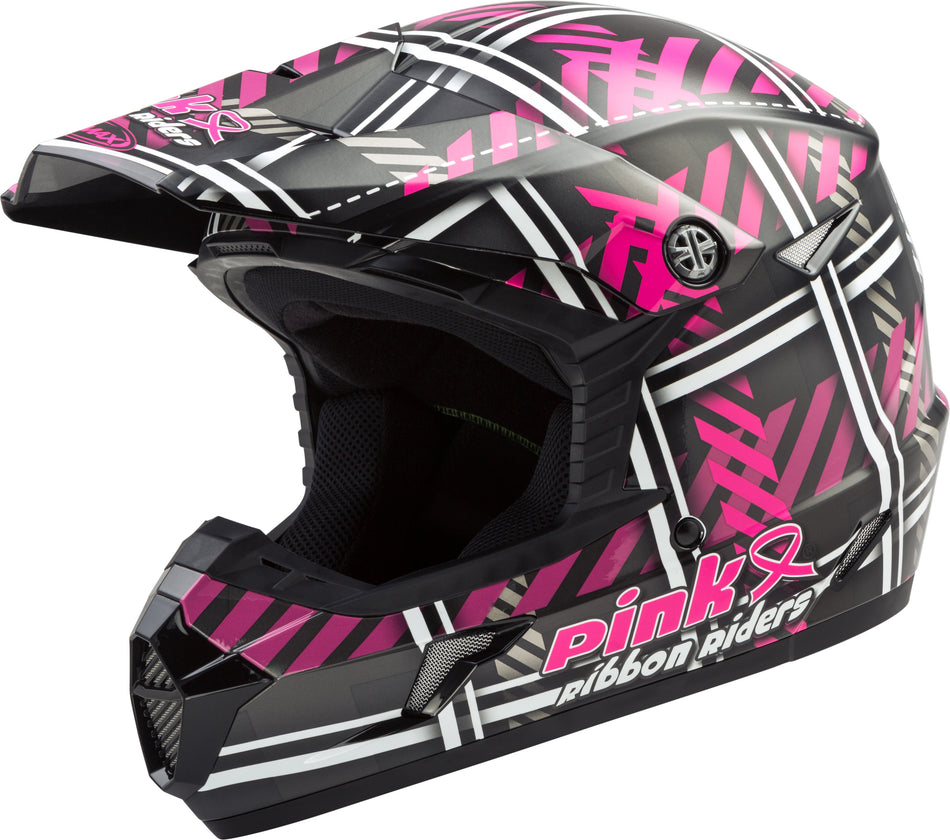 GMAX Mx-46 Off-Road Pink Ribbon Riders Helmet Black/Pink Lg G3463226