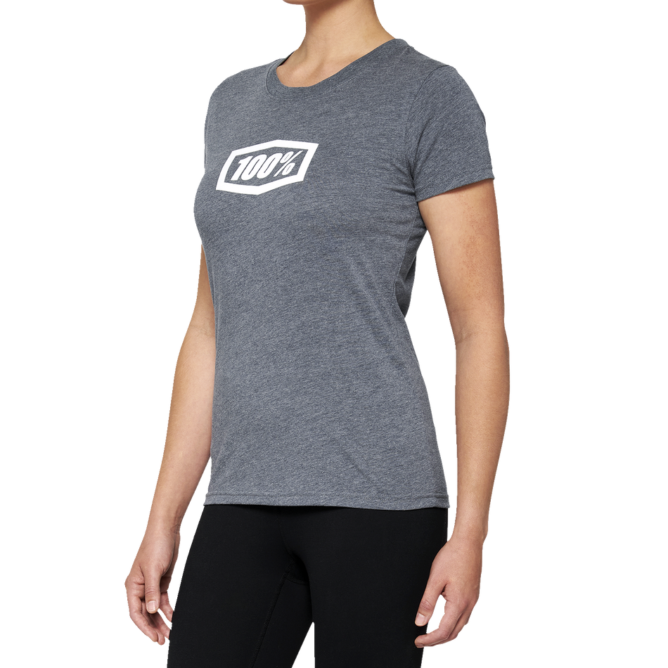 100% Women's Icon T-Shirt - Heather Gray - Large 20002-00006