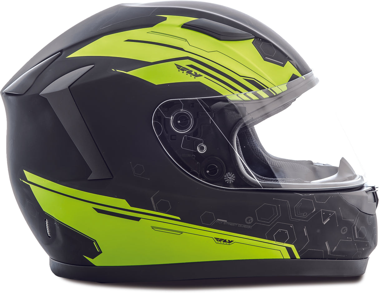 FLY RACING Conquest Hex Helmet Black/Hi-Vis 2x 73-84232X