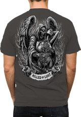 LETHAL THREAT Killed by Lust T-Shirt - Gray - 3XL LT20903XXXL