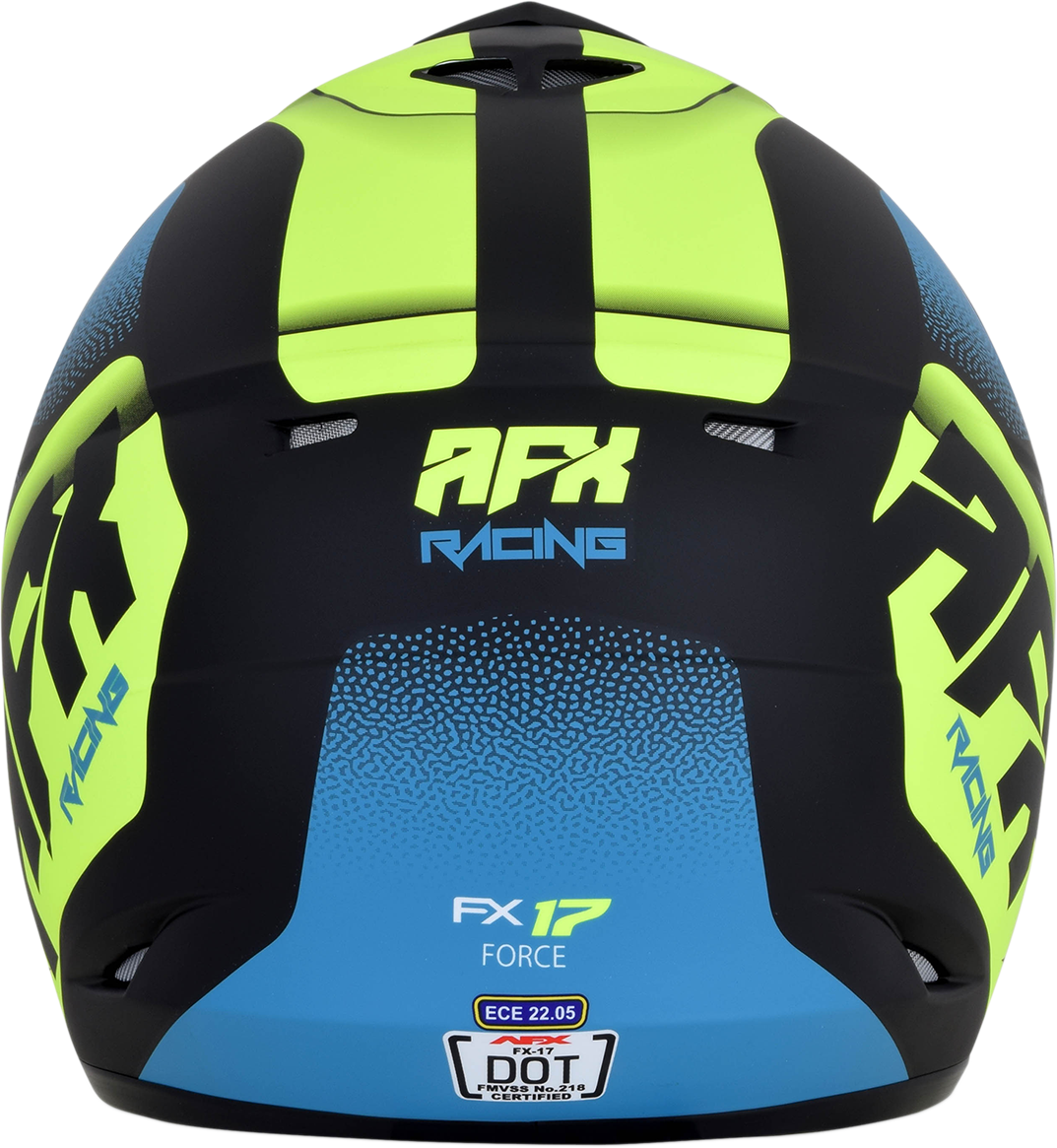 AFX FX-17 Helmet - Force - Matte Black/Green/Blue - Small 0110-5214