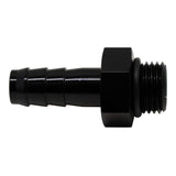 DeatschWerks 6AN ORB Male to 3/8in Male Triple Barb Fitting (Incl O-Ring) - Anodized Matte Black 6-02-0501-B