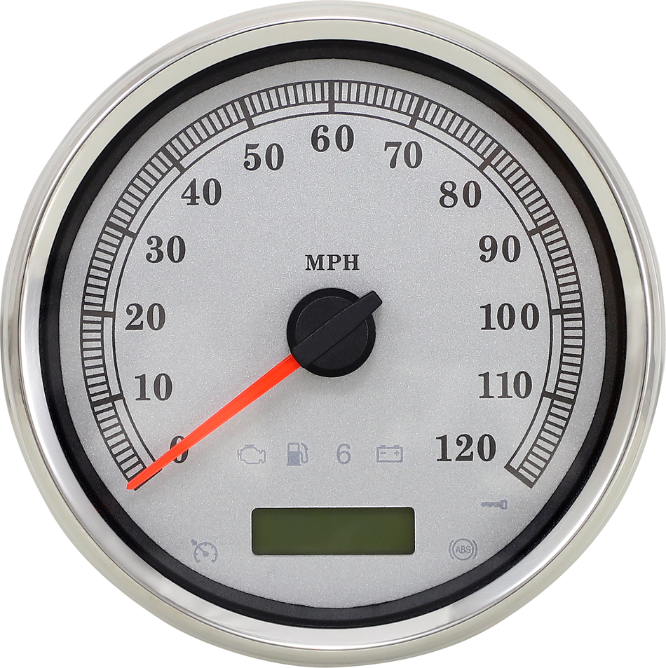 DRAG SPECIALTIES Electronic Speedometer - Silver - 120 MPH ACTUALLY SILVER FACE 83104S