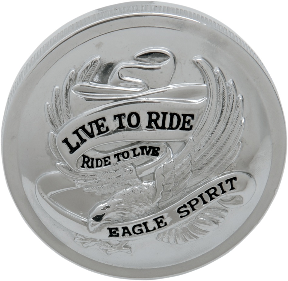 DRAG SPECIALTIES Gas Cap - Non-Vented Live To Ride - Chrome 72643
