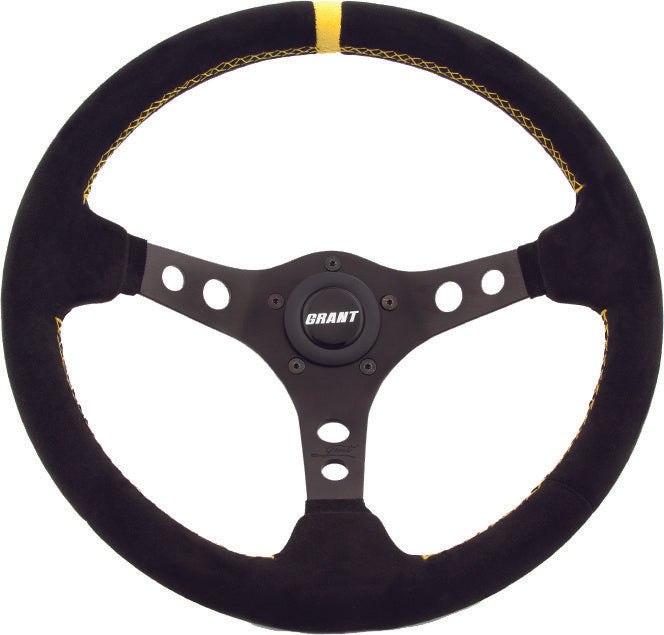 GRANT Suede Series Steering Wheel Black/Yellow 697