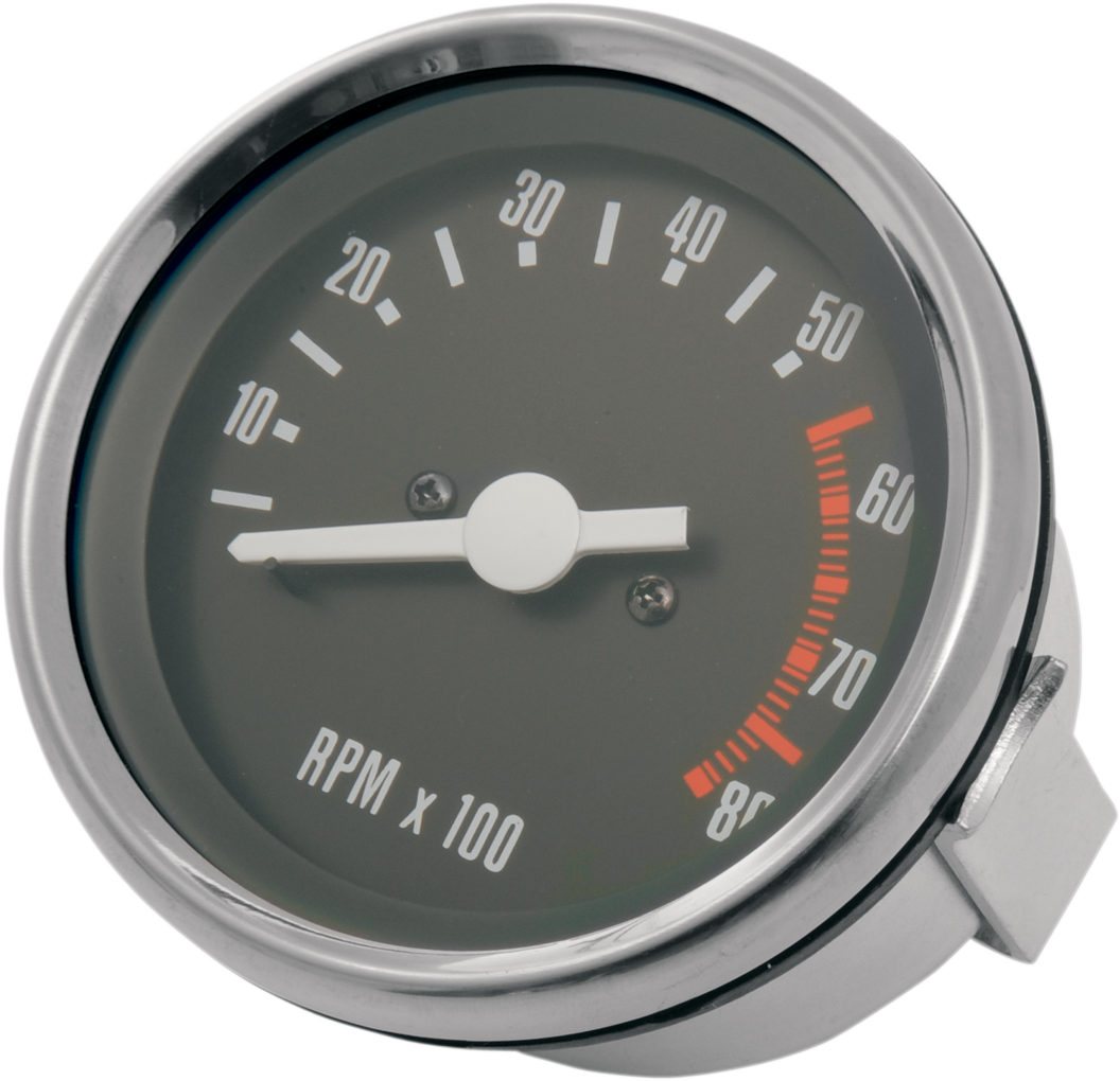 DRAG SPECIALTIES OE Style Tachometer - Stainless Steel Bezel - 2.75" Diameter 21-0901-BX-LB1