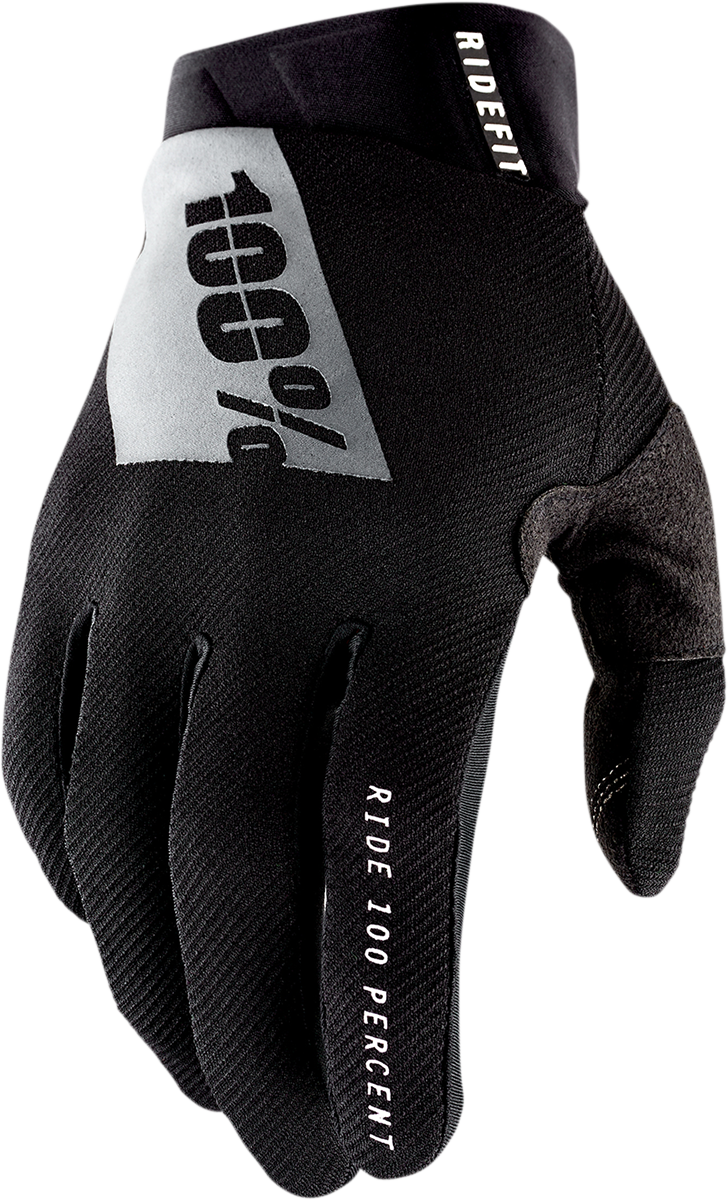 100% Ridefit Gloves - Black - Large 10010-00002