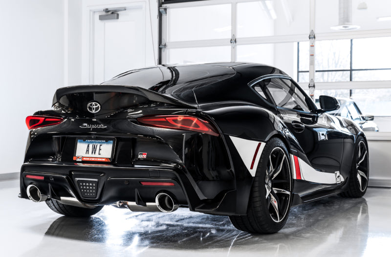 AWE 2020 Toyota Supra A90 Touring Edition-Auspuff ohne Resonanz – 5 Zoll Chrom-Silber-Endstücke 3020-32058