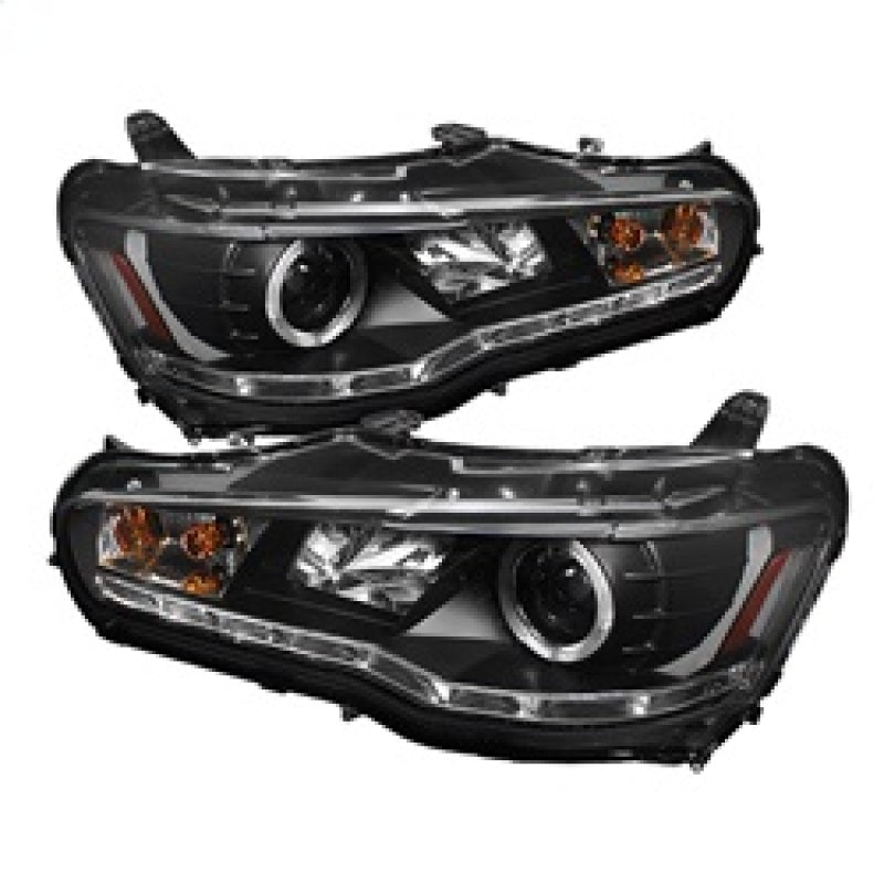 Spyder Mitsubishi Lancer/EVO-10 08-14 Projector Halogen Model- LED Halo DRL Blk PRO-YD-ML08-DRL-BK 5039392