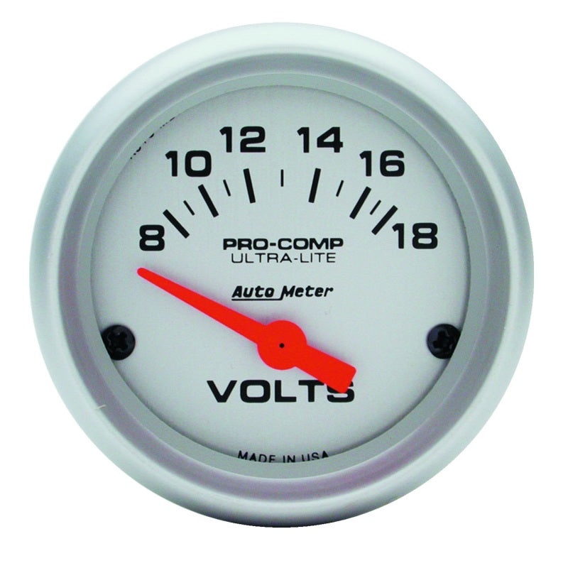 Autometer Ultra-Lite 52mm elektronisches Spannungsmessgerät mit kurzem Messbereich 4391