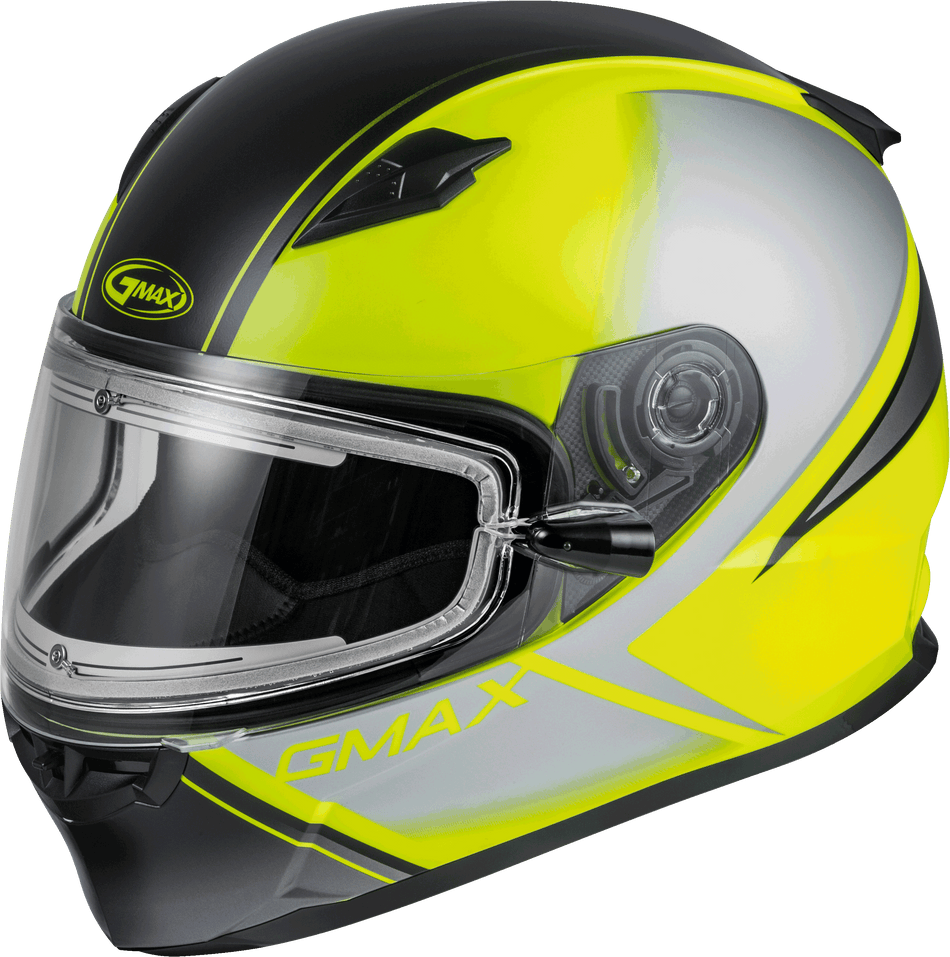 GMAX Ff-49s Hail Snow Helmet W/Elec Shield Matte Hi-Vis/Blk/Gry 2x G4491748