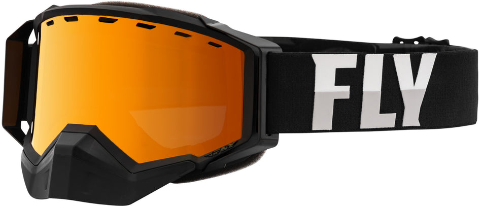 FLY RACING Zone Pro Snow Goggle Blk/Gry W/Orng Mir/ Polarized Smk Lens FLB-059
