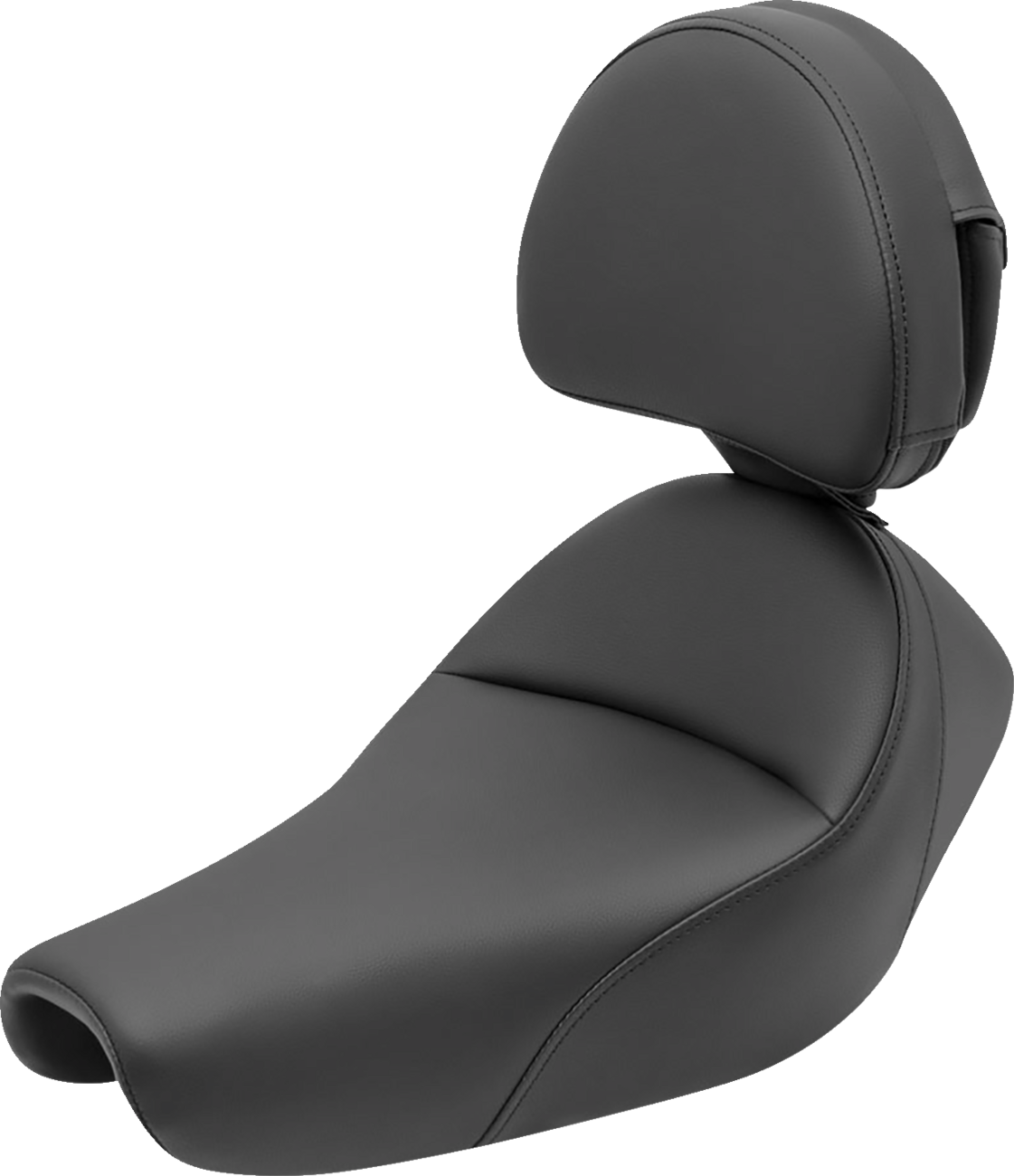 SADDLEMEN Heels Down Solo Seat - With Backrest - Plain - Black 807-11-0041