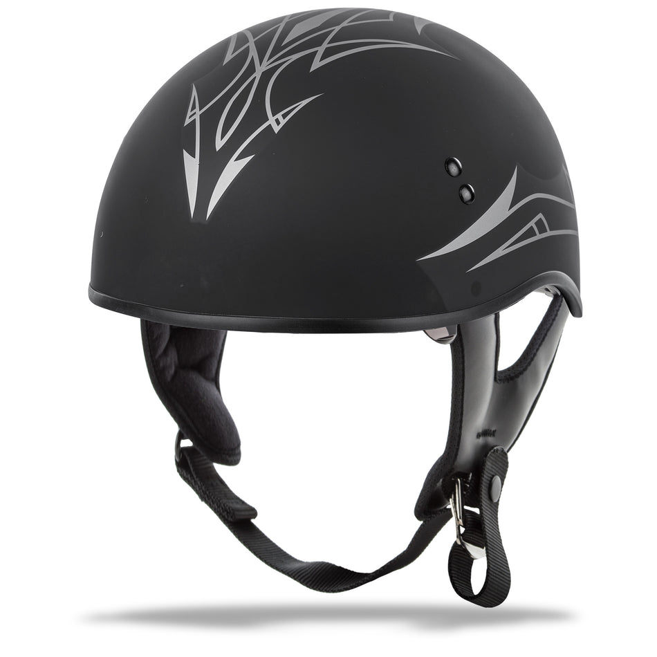 GMAX Hh-65 Half Helmet Pin Naked Matte Black/Dark Silver Md G1658075