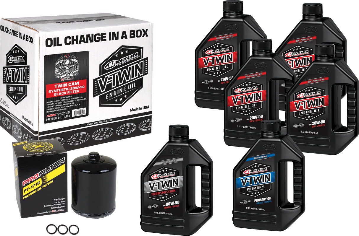 MAXIMAV-Twin Oil Change Kit Syn Tc Black Filter90-119016PB