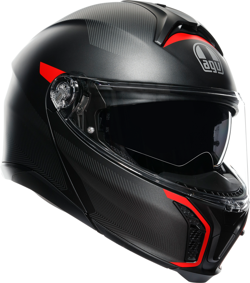 AGV Tourmodular Helmet - Frequency - Matte Gunmetal/Red - Small 211251F2OY00510