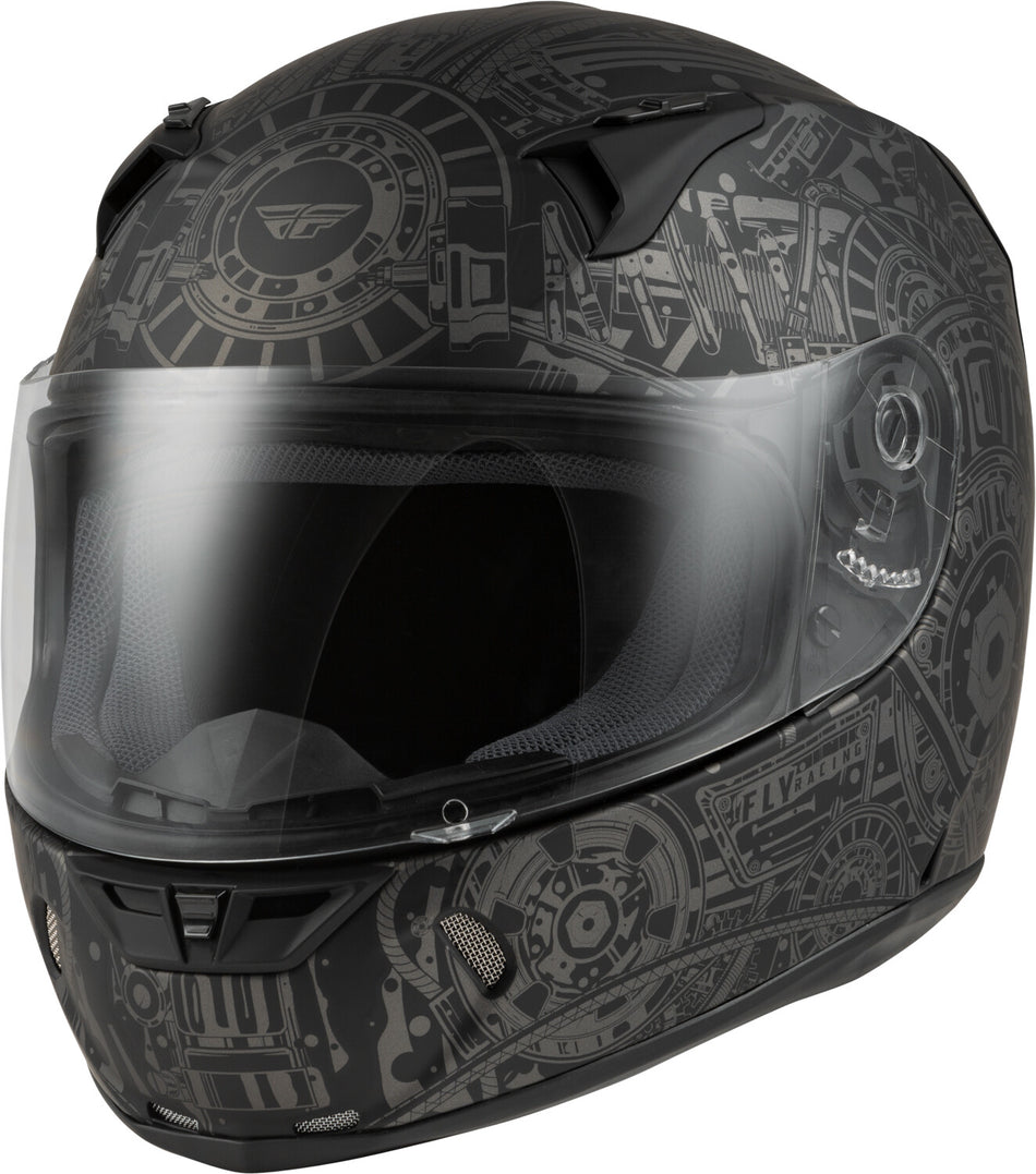 FLY RACING Revolt Matrix Helmet Matte Grey/Black Md 73-8382M