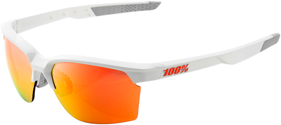 100% Sportcoupe Sunglasses - White - Red Mirror 61020-000-43