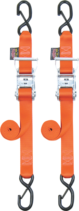 POWERTYE MFG. Ratchet Tie-Downs - 1-1/2" x 6-1/2' - Orange 30579-S