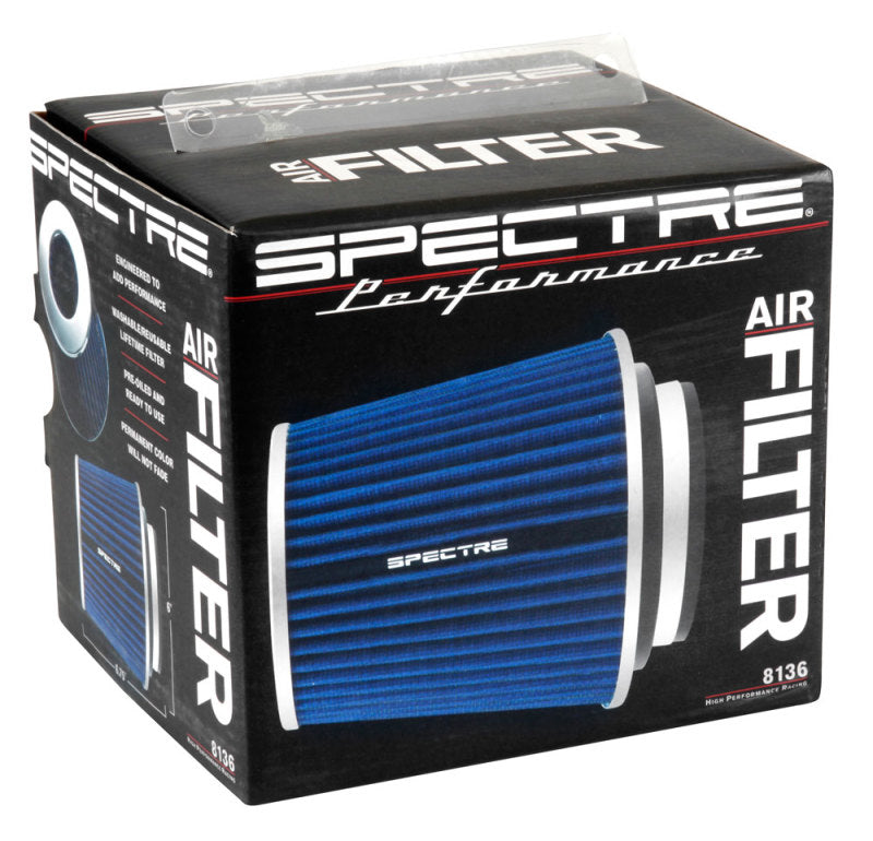 Spectre Adjustable Conical Air Filter 5-1/2in. Tall (Fits 3in. / 3-1/2in. / 4in. Tubes) - Blue 8136