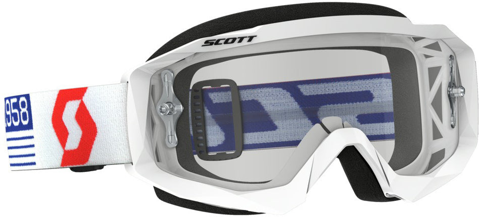 SCOTT Hustle Goggle White/Red W/Clear Works Lens 262592-1030113