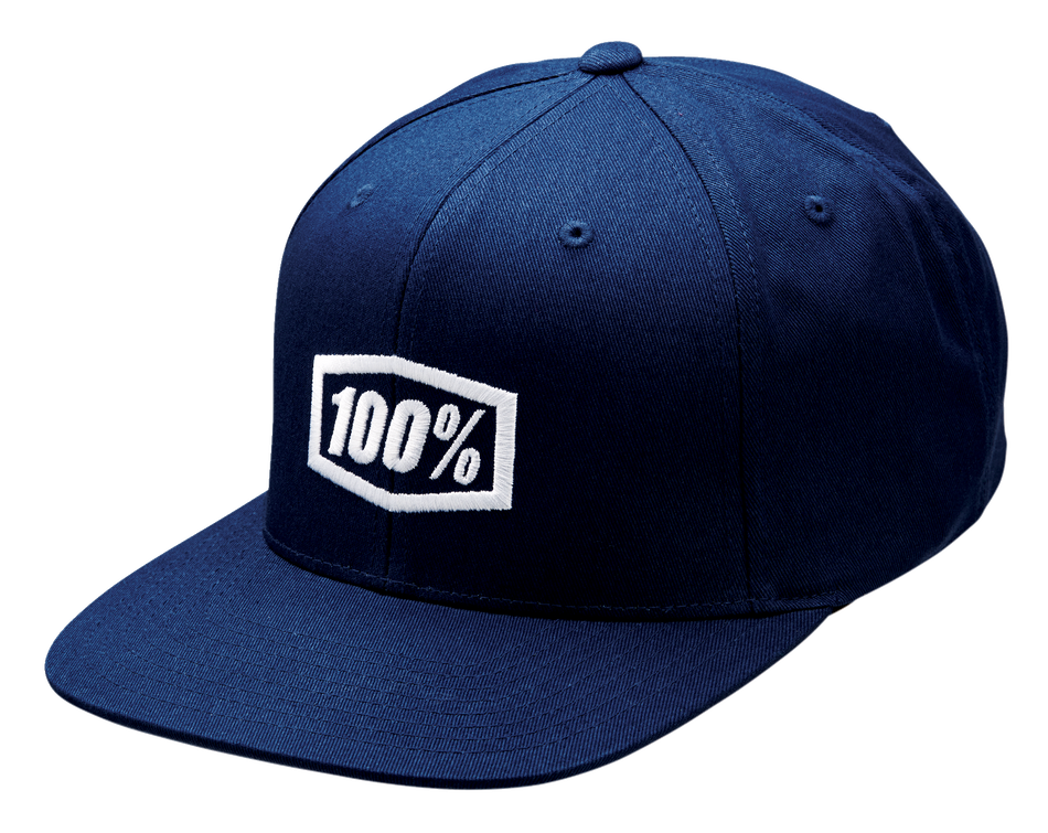 100% Icon Snapback Hat - Navy - One Size 20044-00005