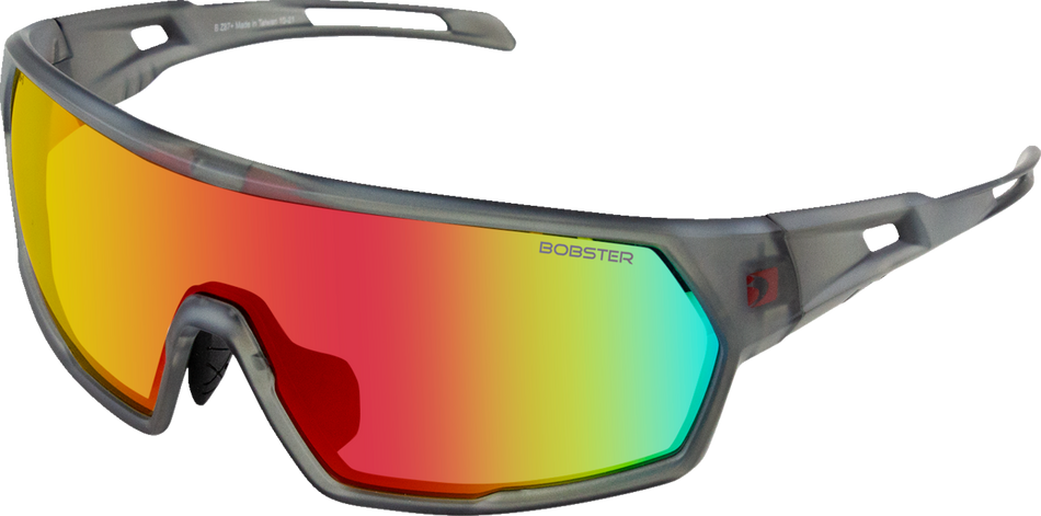 BOBSTER Speed Sunglasses - Matte Clear Gray - Smoke Crimson Mirror BSPE01