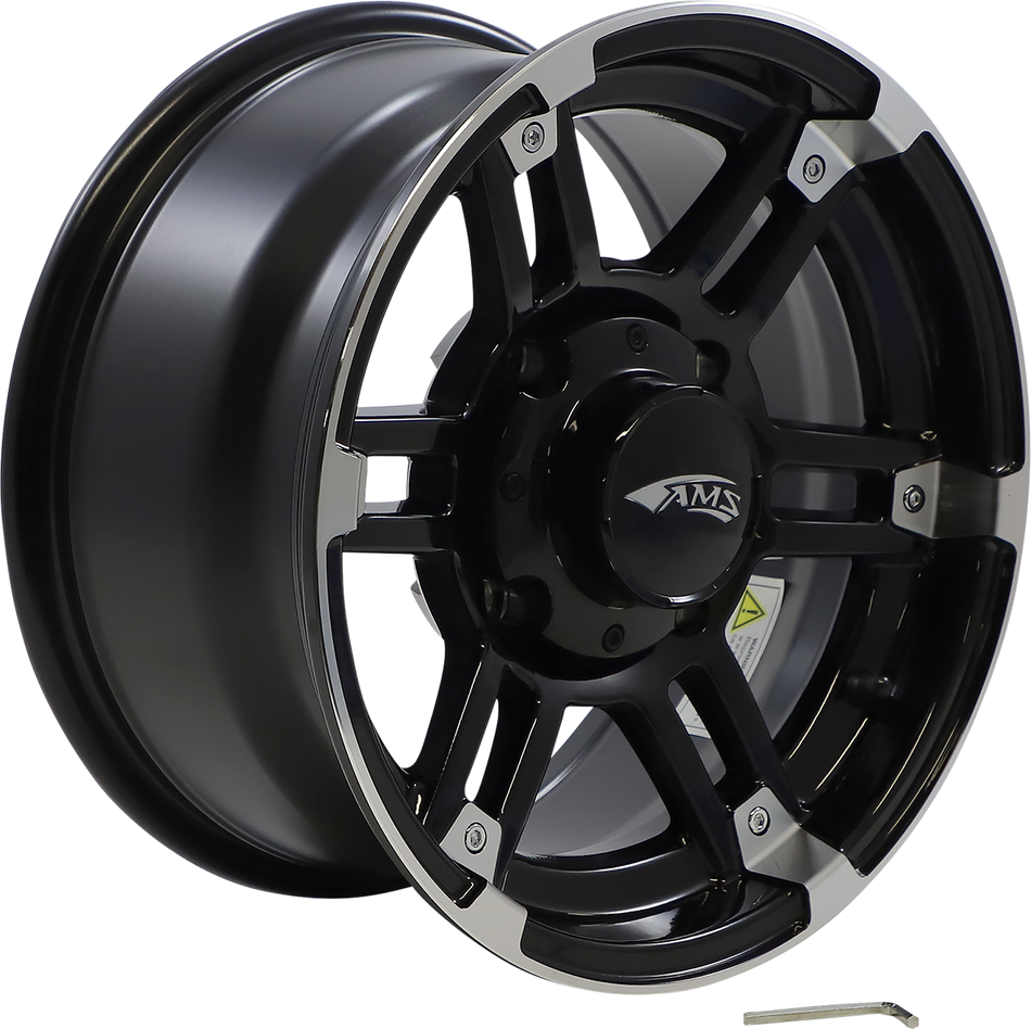 AMS Wheel - Roll'n 104 - Front/Rear - Machined Black - 14x7 - 4/137 - 5+2 4733-031AB